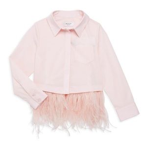 Milly Minis Ostrich trimmed top